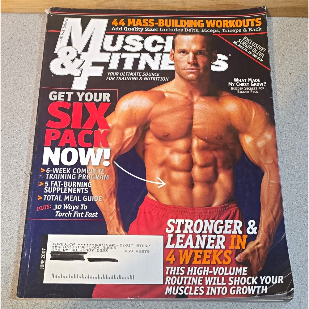 Muscle & Fitness Magazine June 2007 Get Your Six Pack, Sergio Oliva